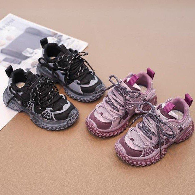 Girls' sports shoes 2025 spring new fashion shoes children's outdoor leisure hiking shoes medium and large children's boys' shoes
