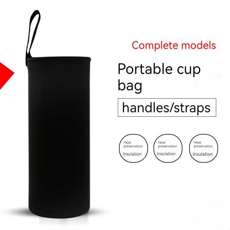 750/1000/1500 ml Sport-Wasserflaschentasche, schwarze Isoliertasche, Becherflaschenhülle, Sportbecher-Abdeckung, 1 Stück, tragbare Bechertasche