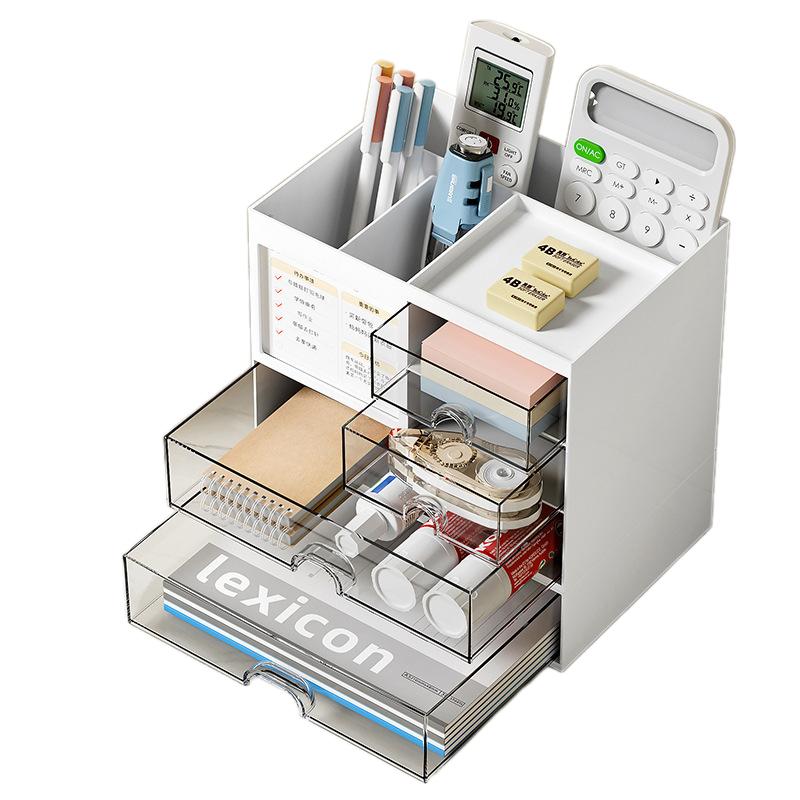 Stolní průhledný úložný box, Stolní zásuvka, Kancelářské potřeby do koleje, Kosmetický úložný box, Úložný regál