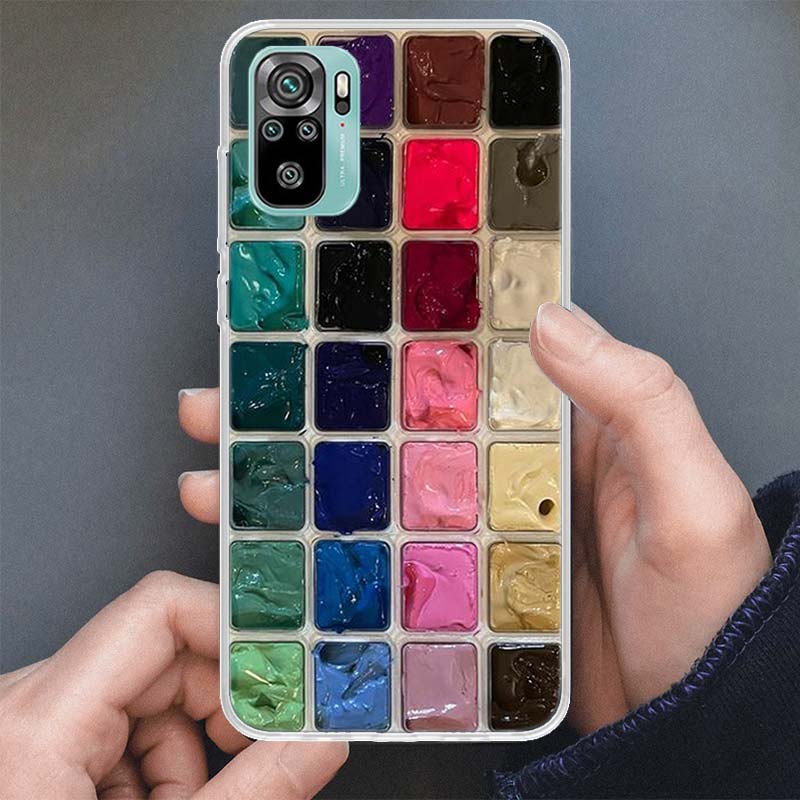 Watercolors Set Paint Palette Painting Box Phone Case For Xiaomi Redmi Note 14 13 12S 12 10 10S 11 Pro Plus 11S 11E 11T 9 9S Sof