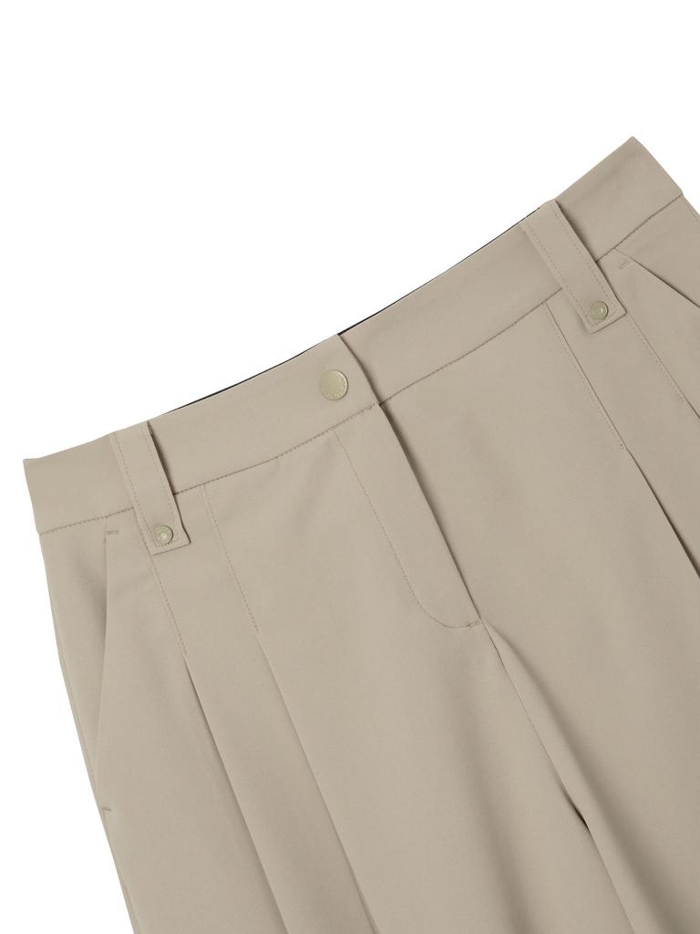 Wide Angle Co Flow Wide Midi Pants L_Beige