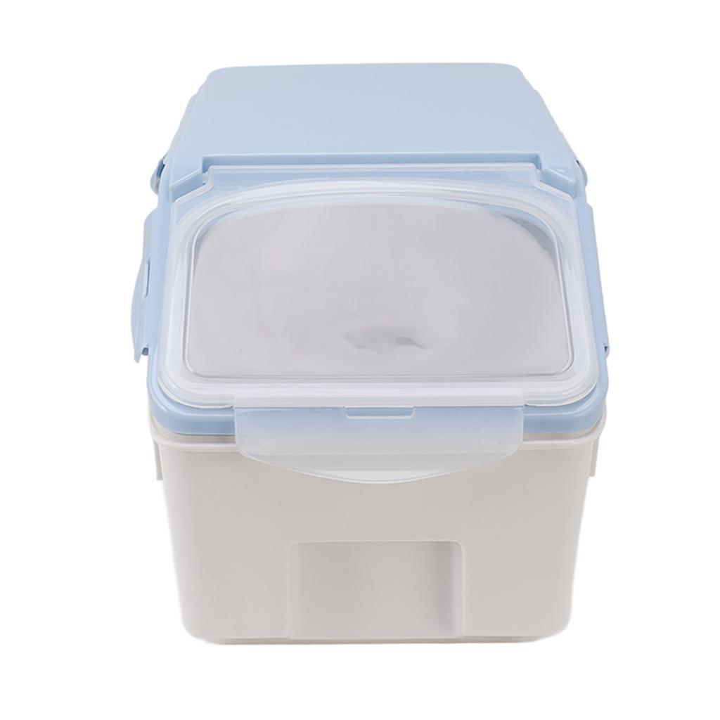 Rice Storage Container with Cup Airtight Sealed Food Grain Organizer Plastic Kitchen Supplies