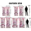 2PCS Pink Love Gnome Valentine's Day Curtains   Sweet Element Style   Bedroom and Living Room   Drawbar Pocket Decoration