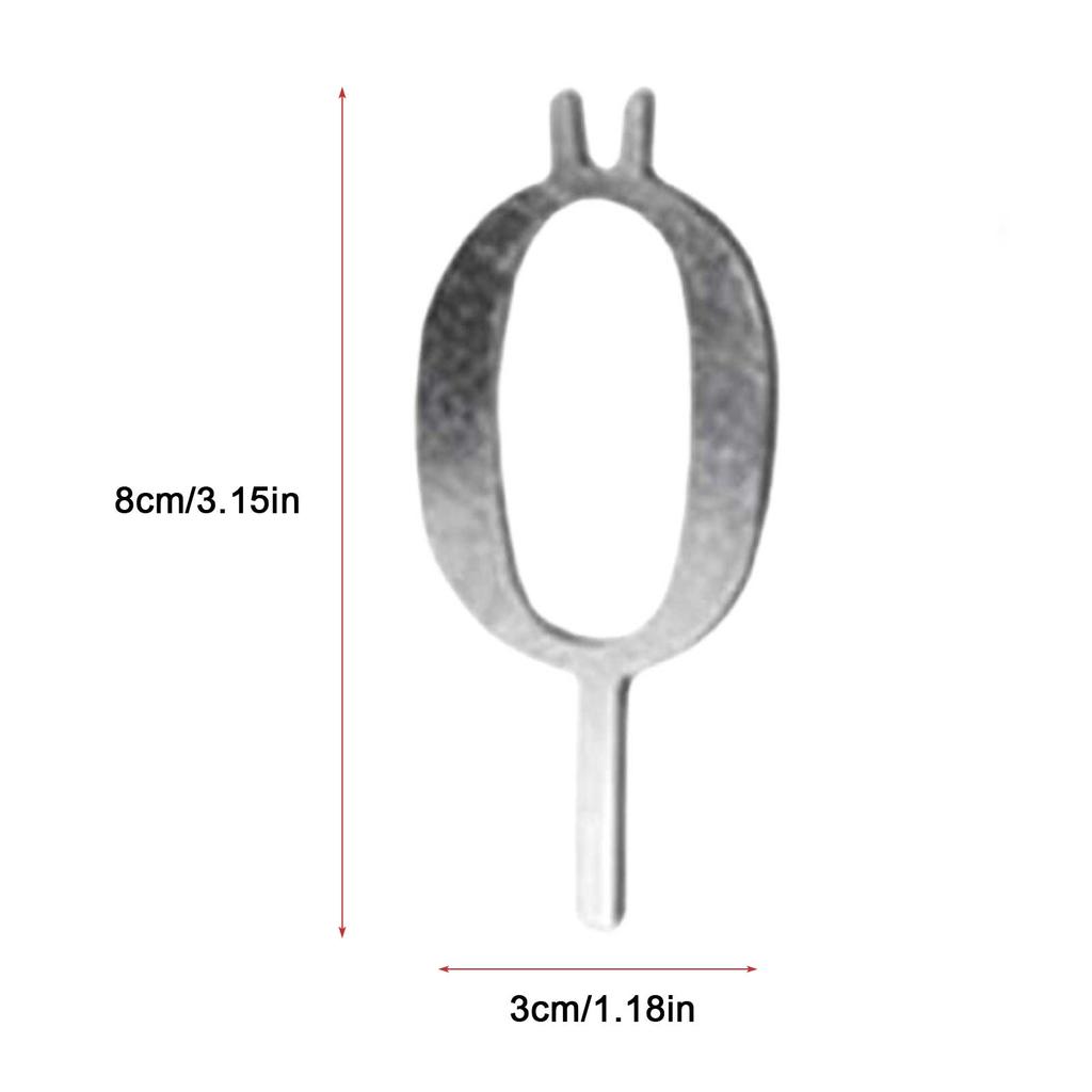 Reusable Digital Birthday Cake Candle Holders Set Metal Silver Cake Topper Decorations for Anniversary Wedding Party Celebration