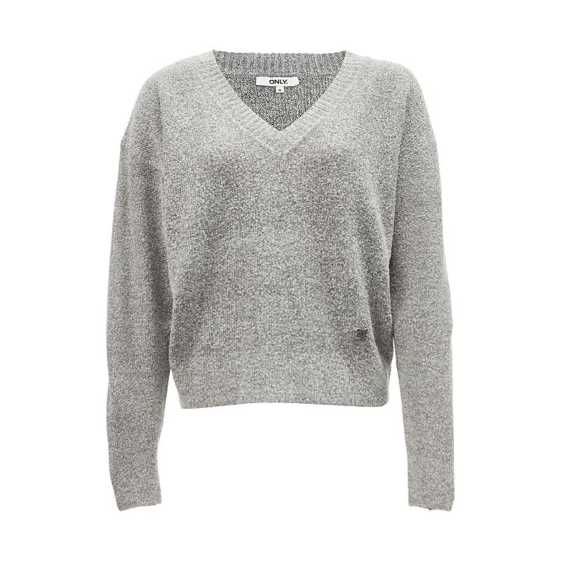 Only Women's V-Neck Colorblock Loose Knit Sweater