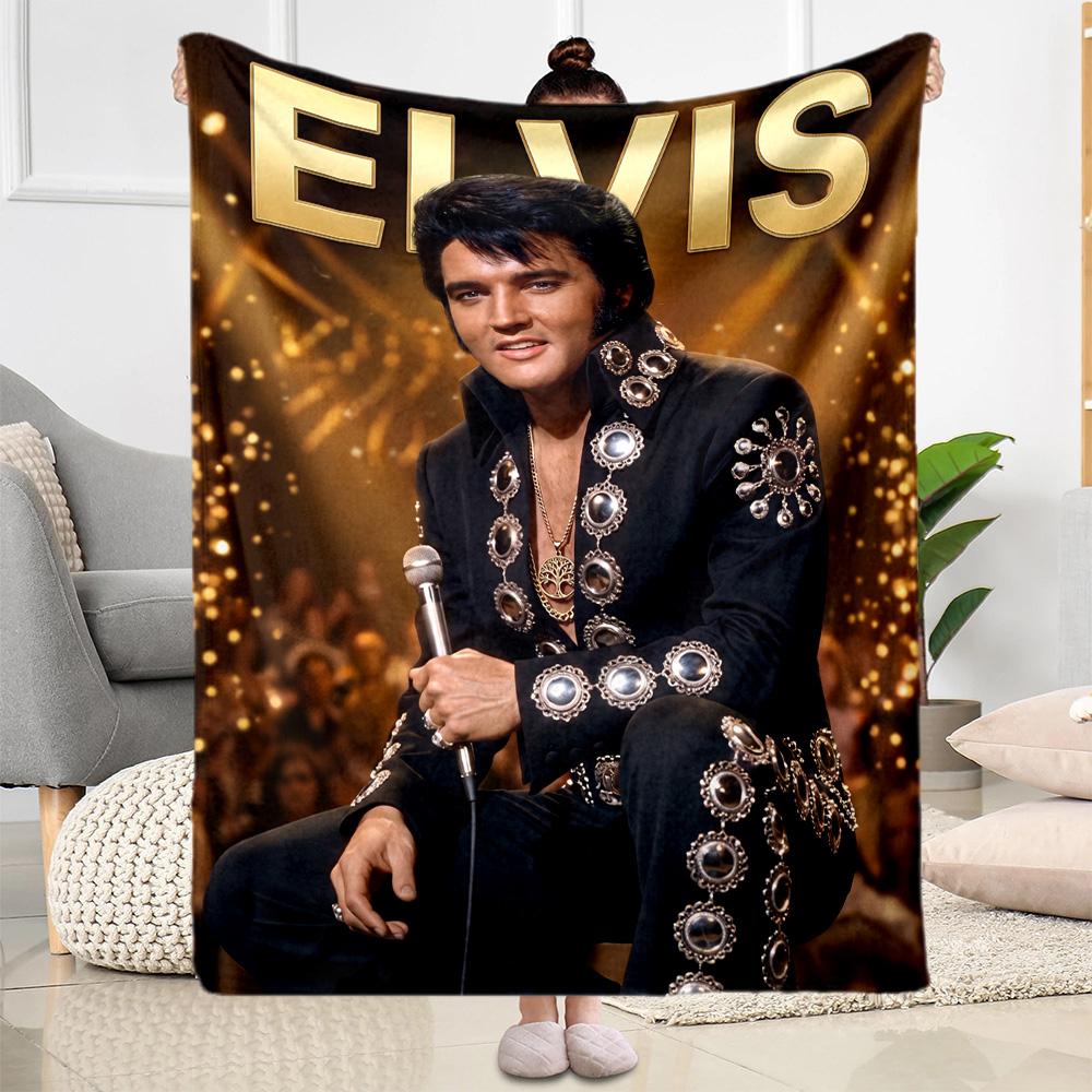 Manta de Rendimiento de Elvis Presley Suave Cálida Acogedora Perfecta para Sala de Estar Cama Ropa de Cama para Todas las Ocasiones Estilo Moderno