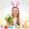 24cm Easter Egg Bouquet with Daisy and Wheat Artificial Flowers for Home Party Office Desktop Decor Easter Gift Decoration