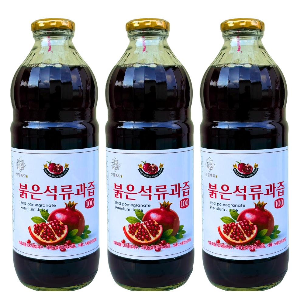 Cheonbo Bio Red Pomegranate Juice 100g 3000ml Extra Large Zero Additives Estrogen 3 Pcs 1L