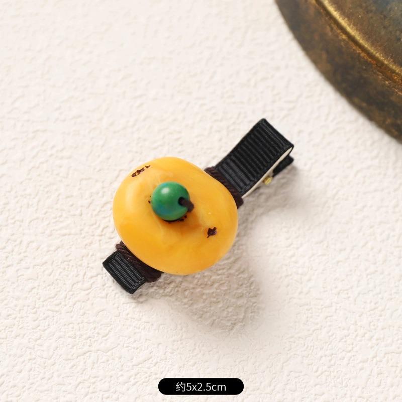 Retro Handmade Hairpin Niche Exquisite Woven Turquoise Beeswax Bangs Side Clip Tibetan Hair Jewelry