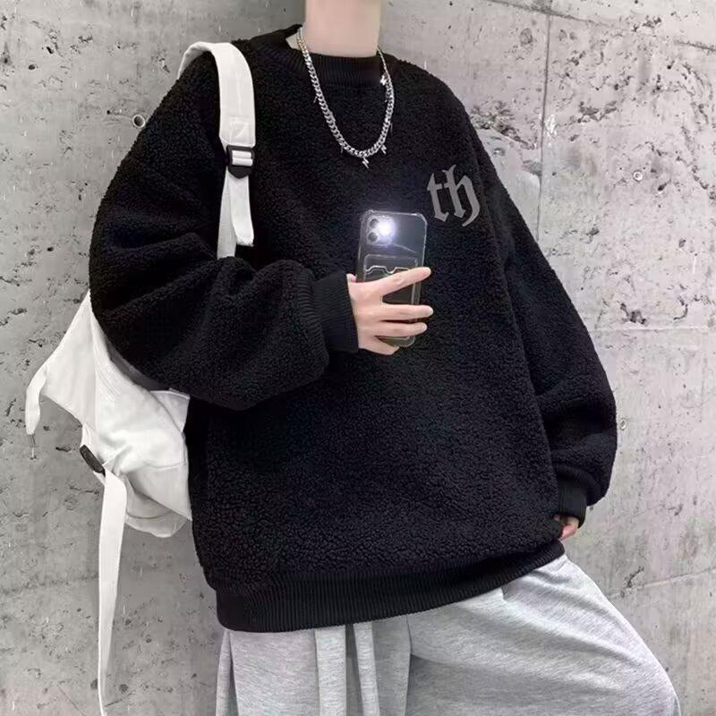 Sweat à capuche décontracté tendance pour homme, Style Automne/Hiver 2026, Coupe ample, Pull à col rond.