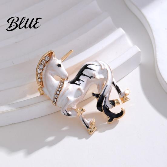 Detailed Unicorn Lapel Pin Enamel White Brooch Alloy Animal Shaped