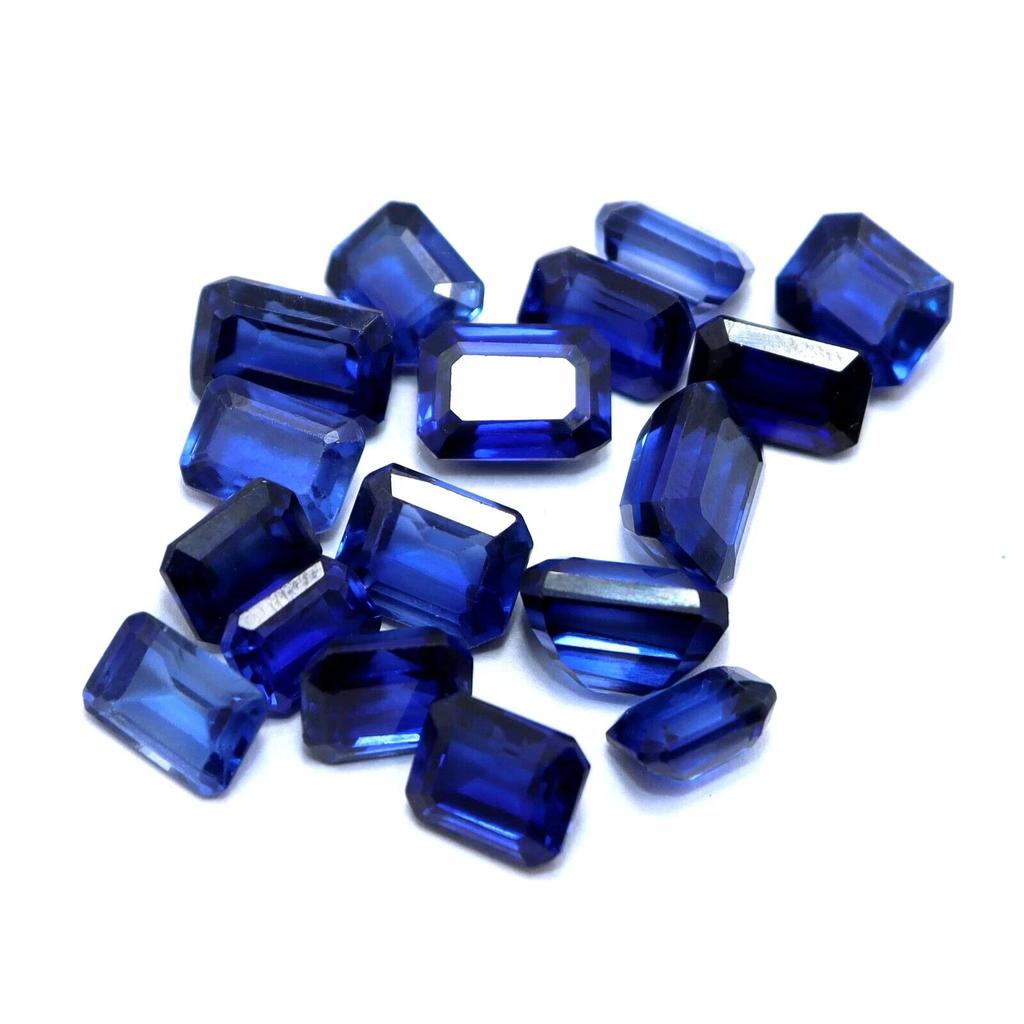 Certified Natural Blue Sapphire 100 Ct Emerald Cut 8-10 Pcs Loose Gemstone Lot
