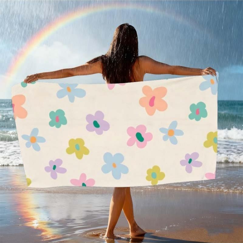 

Flower Wallpaper Beach Towel, Holiday Beach, Stain and Sand Resistant, Quick-Dry, Travel, Swimming Multi-Purpose Beach Towel W40*H60(CM)