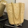 Straw Shoulder Straw Bag New Hand-woven Bag Large Capacity Versatile Bucket Bag Vacation Beach Bag Straw Bag Women
