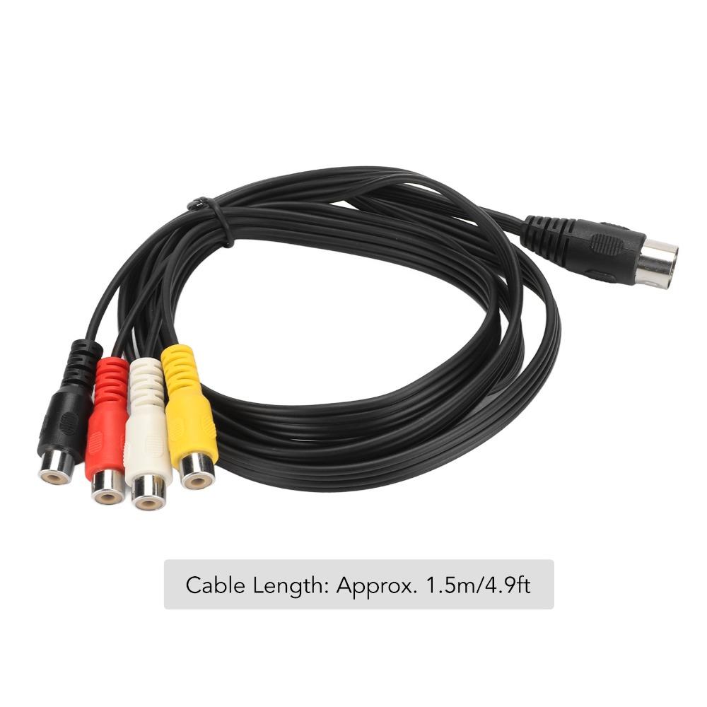 Plug and Play Audio Cable Connector 4.9ft DIN 5 Pin to 4RCA Cord DVD