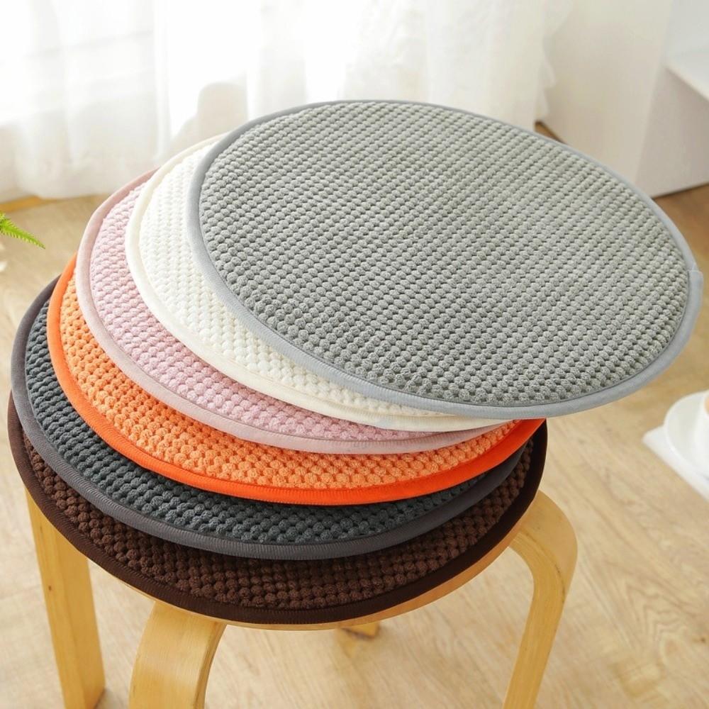 Solid Color Seat Pad 25/35cm Round Cushion Cozy Chair Cushion  Winter Season