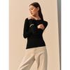 Peacebird Women's Seamless Knit Round Neck Base Layer Top