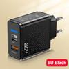 Total 65W USB Charger PD Type C Fast Charging Mobile Phone Charge Adapter For iPhone Xiaomi  Samsung PD Quick Charge QC3.0