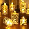 4/12pcs Flameless Plastic Candles Lights Battery LED Tealight with Realistic Flame for Home Holiday Wedding Party Tabletop Decor
