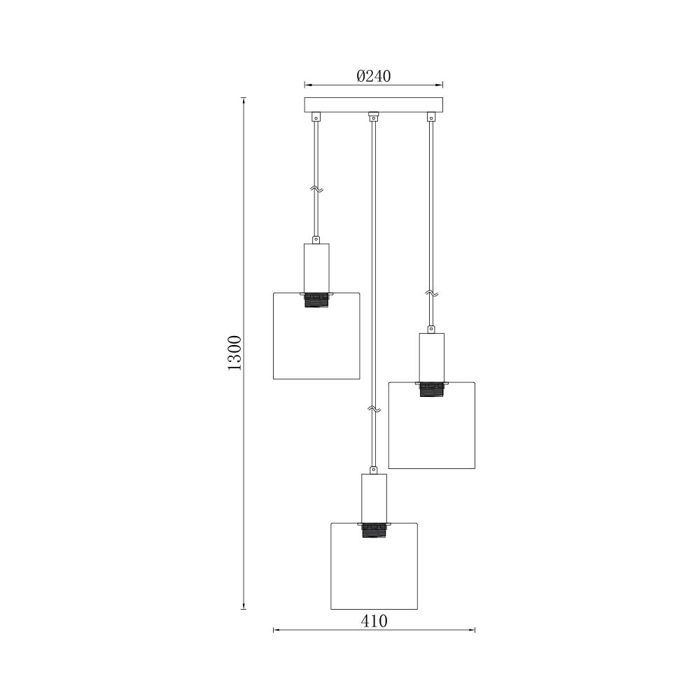 Suspension décorative - BRAYTRON - BV01-00071 - 3xE27 - 23W - Verre fumé