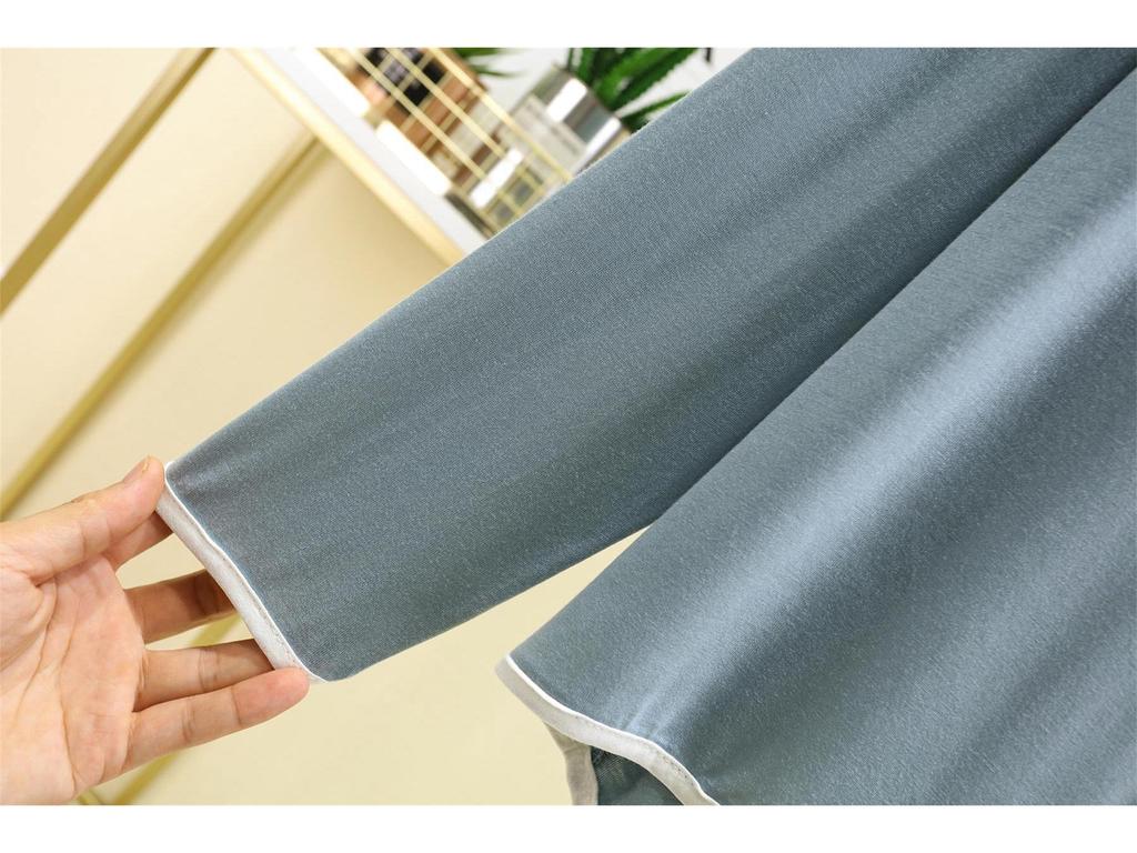 Modal Long-Sleeve Chest Pad Pajama Set for Women - Autumn/Winter Casual Two-Piece with Edging