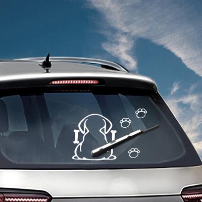 3Pcs/Set Car Funny Sticker Sun-proof Fine Workmanship Waterproof Puppy Dog Car Rear Windshield
