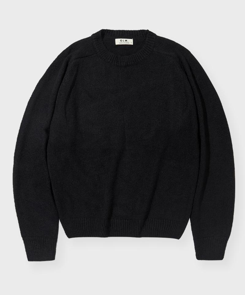 GLW Oversized Soft Raglan Sweater Knit Black