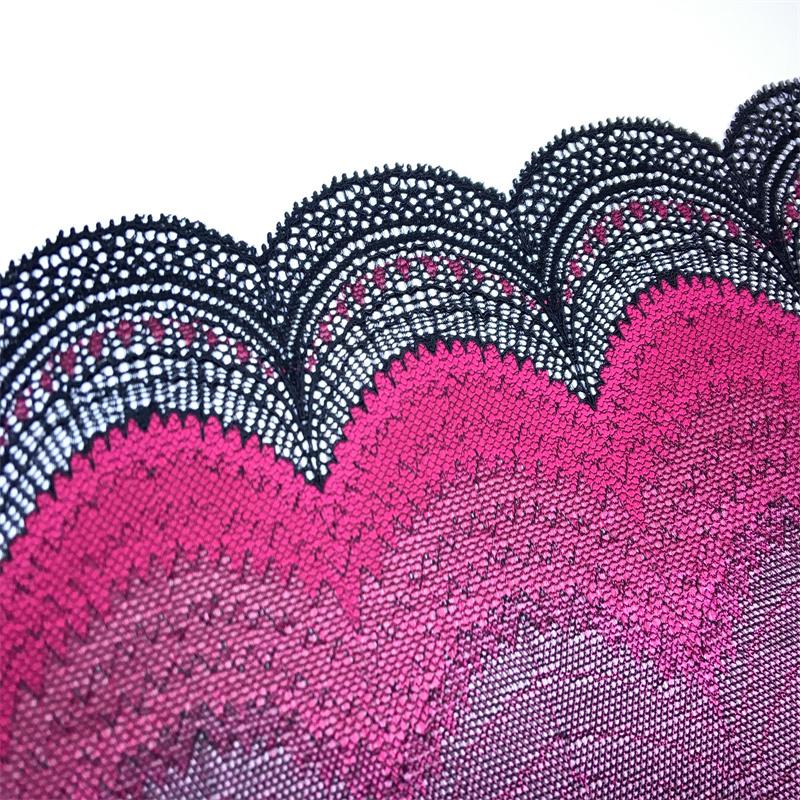 23cm Široká Zoubkovaná Strečová Krajka, Vícebarevná Elastická Šicí Krajka pro Spodní Prádlo, Podprsenku, Kalhotky, Šaty, Oděv, Domácí Dekoraci, Tvoření