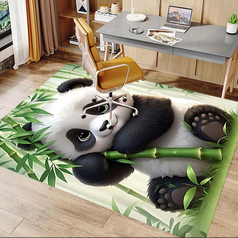 1PC panda bamboo Extra Large Non Slip Floor carpet, Office, family, bedroom, Studio Large Area Rug Indoor Rugs, Vibrant Colors