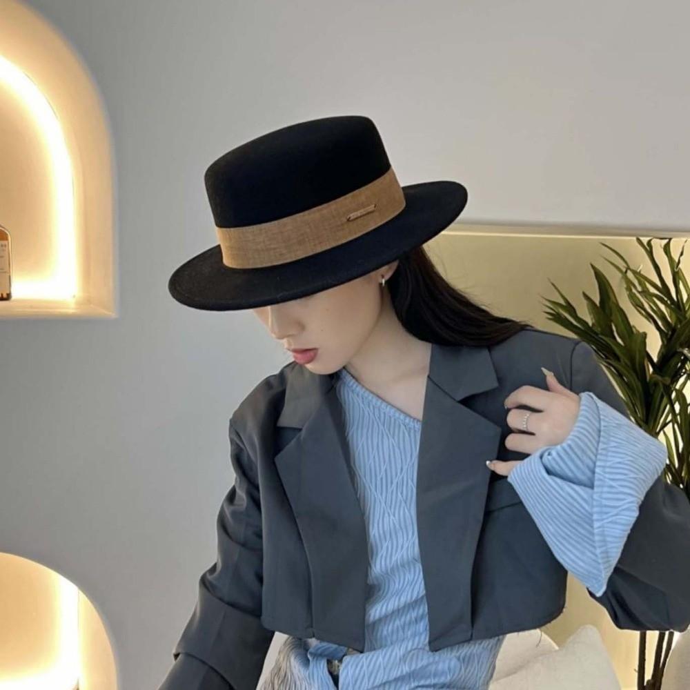 Versatile British Top Hat Vintage Looking Woolen Formal Hat Elegant Woolen Jazz Cap  Fashion Show