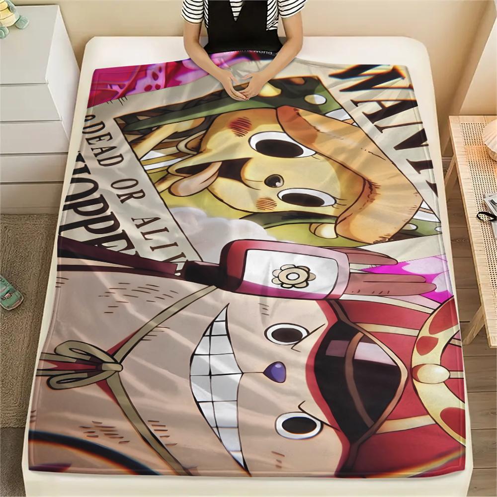 One Piece Character Print Flannel Blanket,High Quality Comfortable for All Seasons,Home Decor,Warmth and Comfort,Perfect for Christmas Gifts