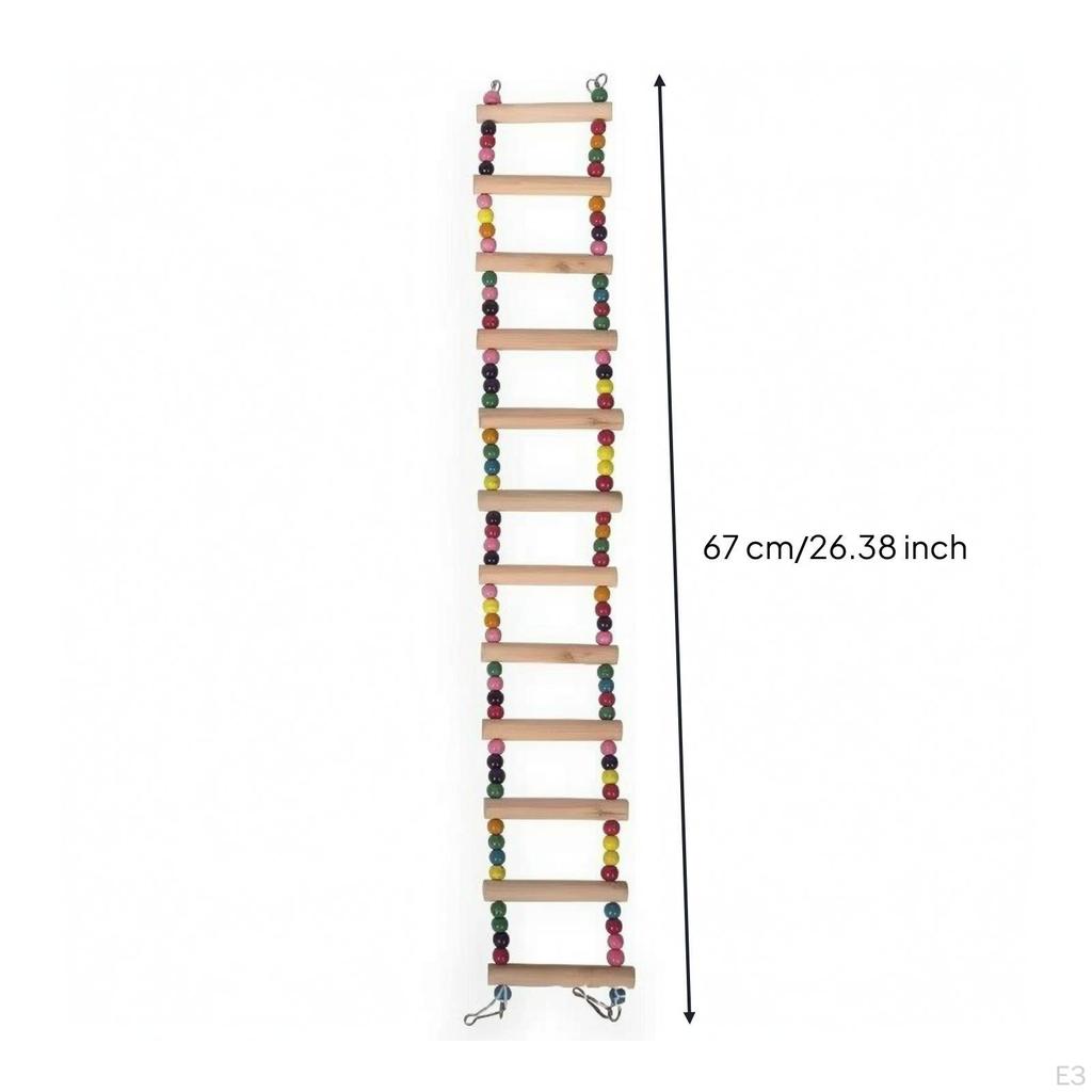 Bird Ladder Colorful Hanging Toy Wood Climbing for Pet Birds, Parrots, Cage, Aviary