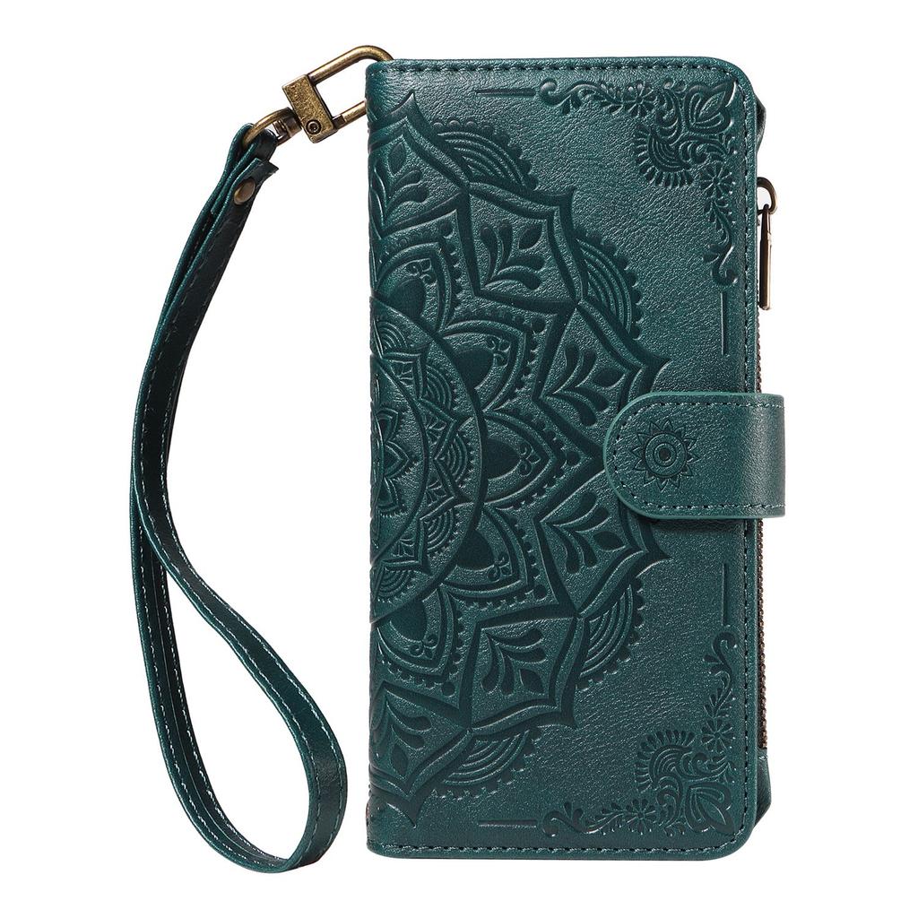 Portfel z wytłaczanej skóry Mandala Etui z klapką Do Samsung Galaxy A57 A37 A56 A36 A26 A55 A35 A54 A34 A25 A24 A23 4G 5G