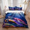 3pcs Sea Turtle Print Duvet Cover Set, Cover For Bedroom Guest Room (1 Duvet Cover + 2 Pillowcase, Without Quilt),  Yy250922100