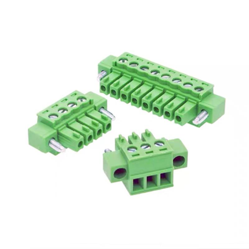 15EDGKM 3.81mm Pitch Plug in Terminal Block Wire Connector PCB Connector Hole Type Plug with Ears