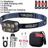 LED Headlamp Flashlight Rechargeable Induction Light Fishing Lamp Light Support White Light Ultra-Light Emergency Climbing Light