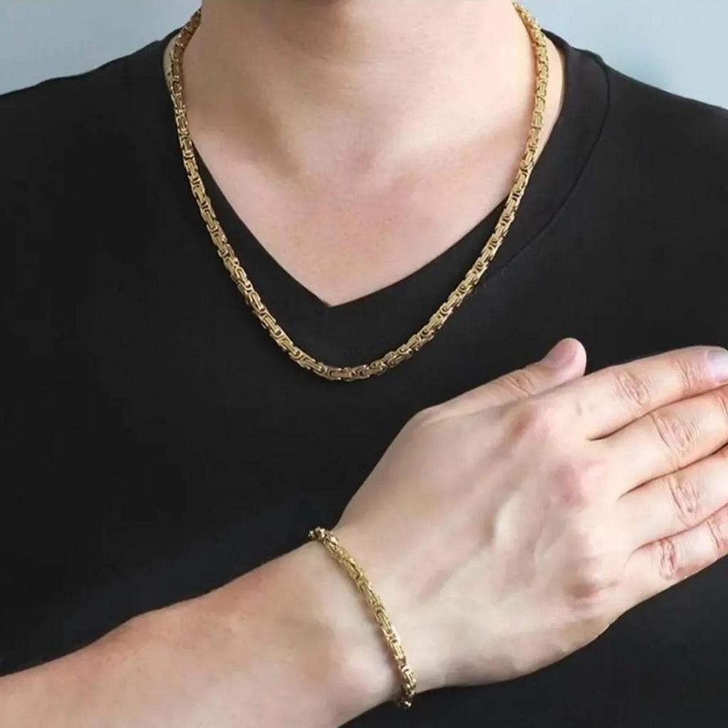 Set de brățări colier din oțel pentru bărbați King Chain