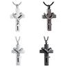 Elegant Double Crossed Pet Ashes Memorial Pendant Necklace with Stainless Steels for Daily Use Pet Remembrances Jewelry