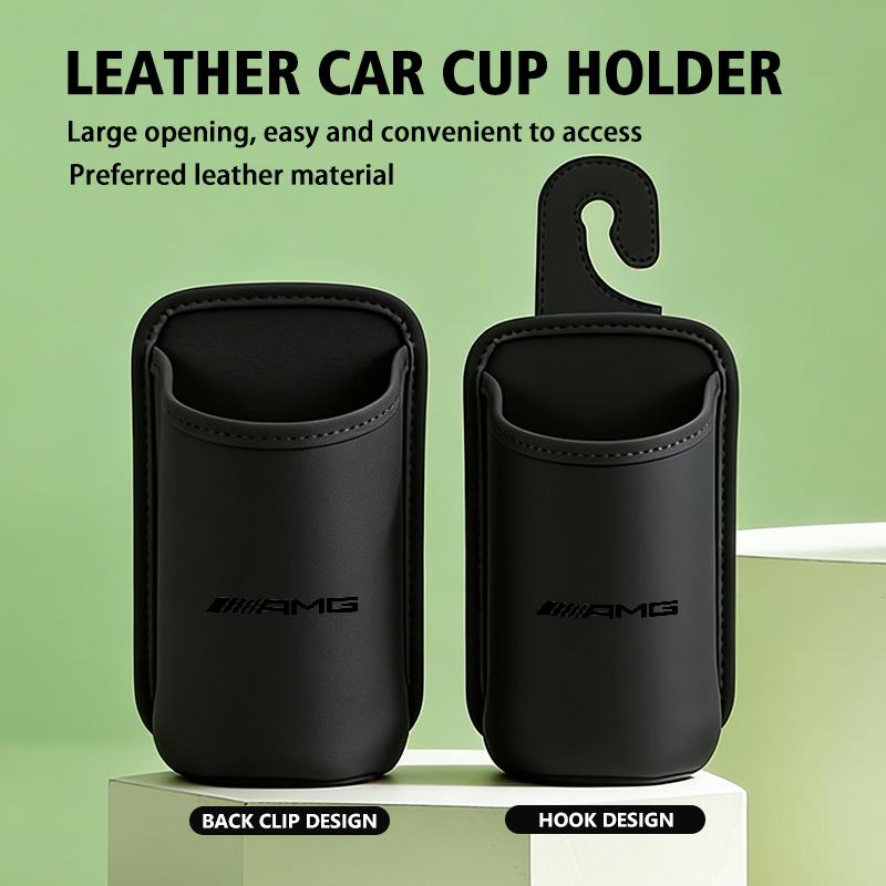 Leather Car Water Cup Holder Interior Drink Rack Organizer Accessories For AMG Mercedes Benz CITAN VITO SPRINTER CLS SLK W202