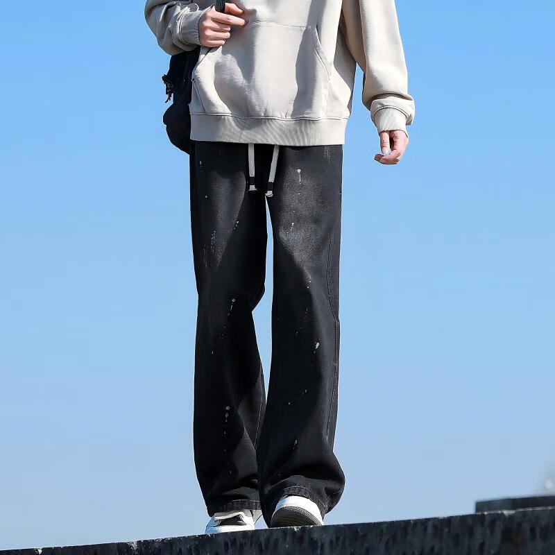 

Men s Washed Loose Fit Straight Leg Jeans 2XL