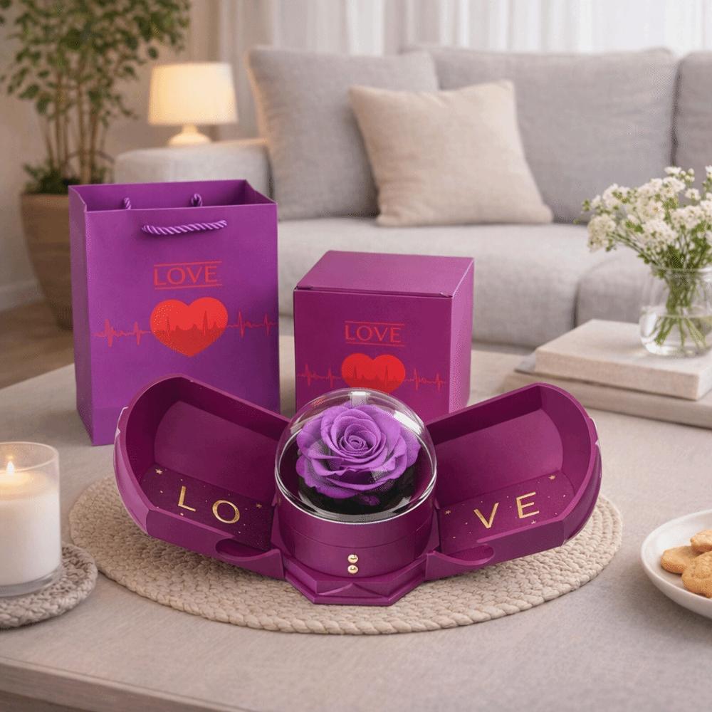 Plastic Surprise Flower Jewelry Box Decorative Castle Double Door Jewelry Box for Valentine's Day