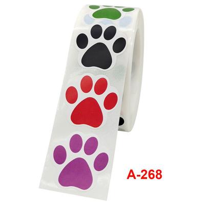 500PCS/Roll 2.5*2.5CM Dog Footprint Stickers PVC Stickers Children's Items Marking Props Toys Children's Stickers