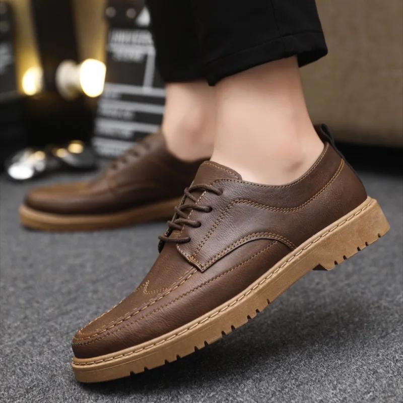 Men's Leather Casual Shoes Classic Business Dress Shoes New Comfort Flats Lace Up Oxford Shoes for Men Designer Loafers Zapatos