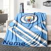 Custom Name Manchester City Theme Printed Blanket Perfect For Couch Bed Travel Outdoor Use Machine Washable Cozy Durable
