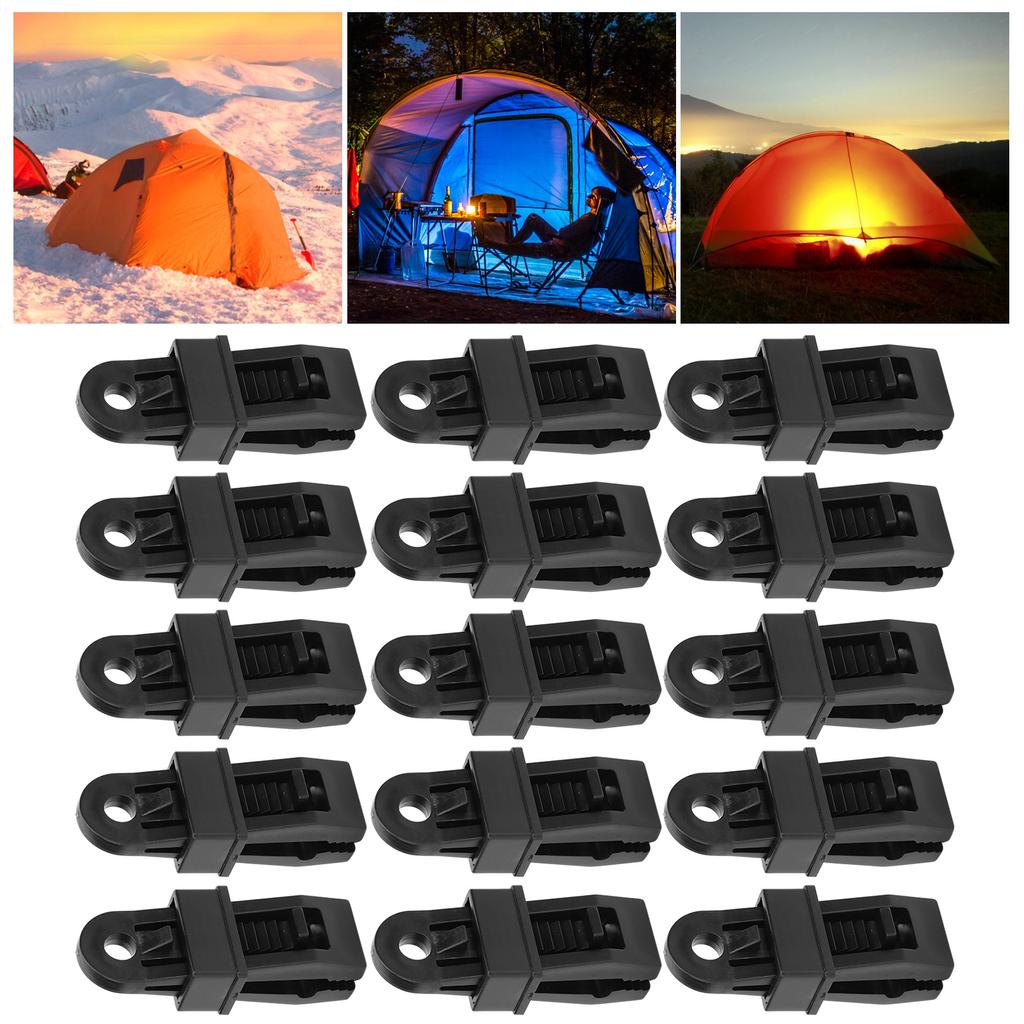 15Pcs Outdoor Camping Windproof Tent Clip Portable Camping Canopy Awnings Clamp Nylon