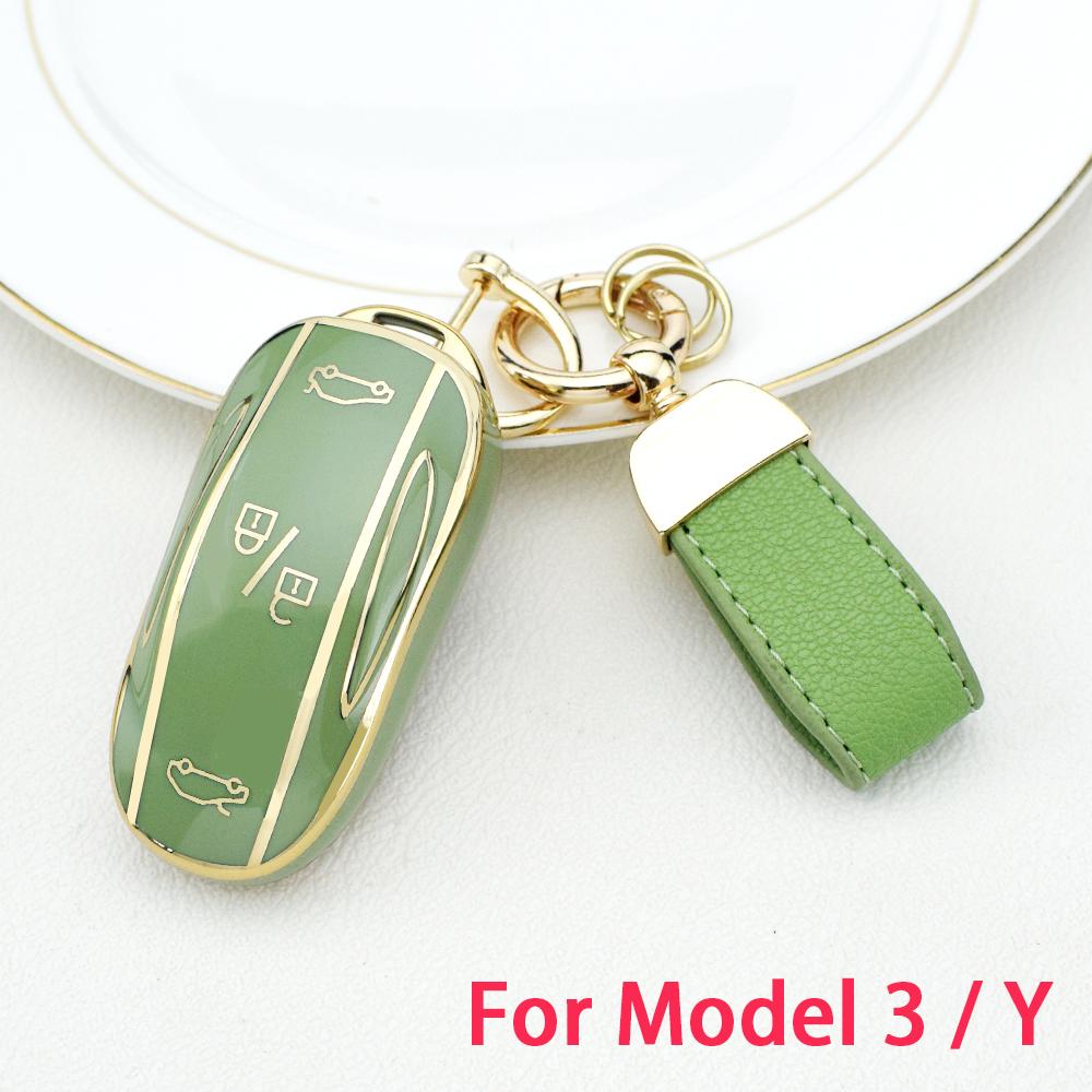 TPU Car Smart Key Case Cover For Tesla Model 3 Model X Model S Model Y Bag Protector Fob Band Shell Holder Keychain Accessories
