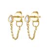 925 Silver Needle Long Chain Stud Earrings For Women Exquisite Zircon Geometric Tassel Pendant Earrings Luxury Jewelry