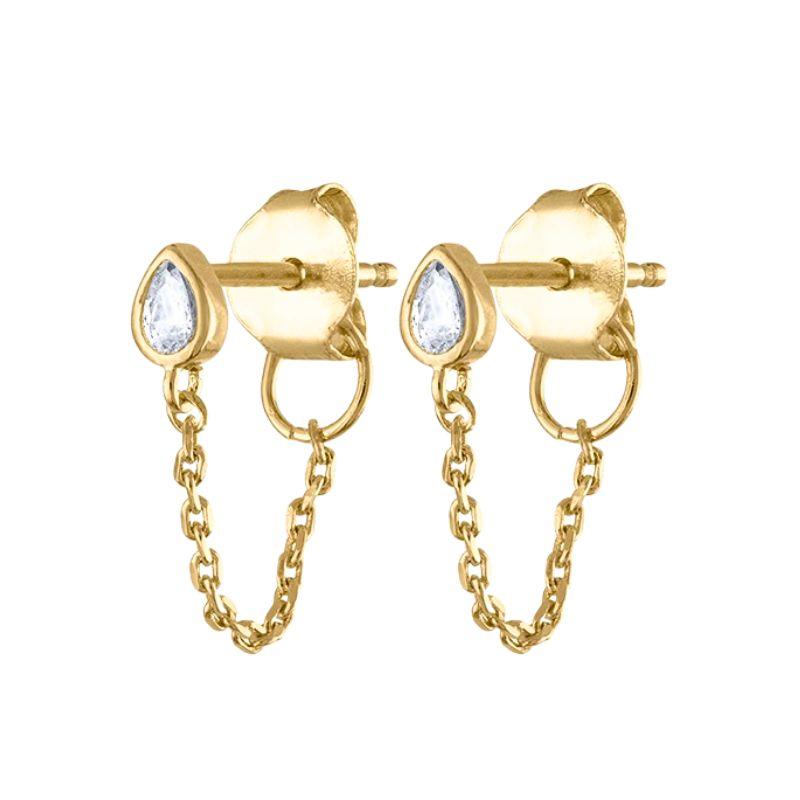 925 Silver Needle Long Chain Stud Earrings For Women Exquisite Zircon Geometric Tassel Pendant Earrings Luxury Jewelry