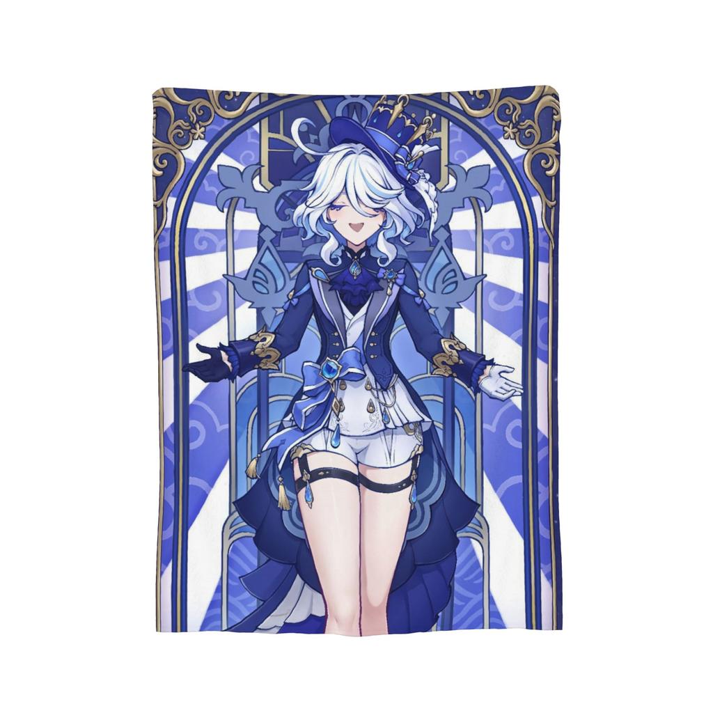 Furina Genshin Impact Blankets Fleece Summer  Portable Soft Throw Blanket for Home Outdoor Quilt
