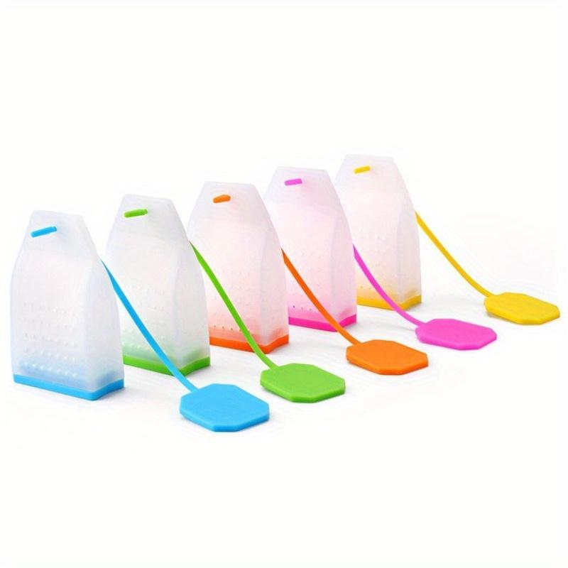 5 pezzi/set infusore per tè in silicone facile da pulire - perfetto per foglie sfuse e tisane, si adatta a qualsiasi tazza, colori assortiti